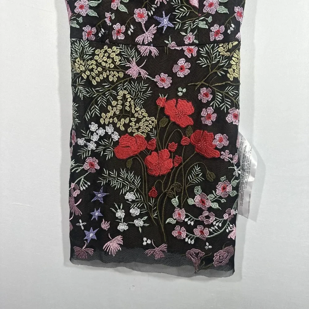 NEW $288 Dress The Population [ Small ] Kyla Floral Embroidered Mini Dress Q1017